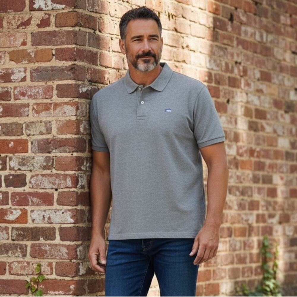 SOUTHERN TIDE Men’s XXL Gray Short Sleeve Polo Shirt